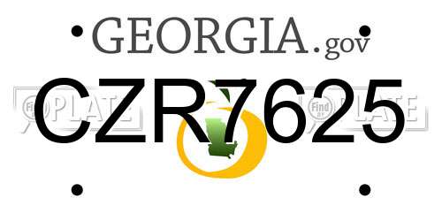 CZR7625 Georgia License Plate