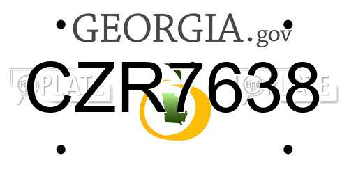 CZR7638 Georgia License Plate