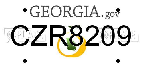 CZR8209 Georgia License Plate