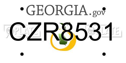 CZR8531 Georgia License Plate