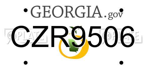 CZR9506 Georgia License Plate