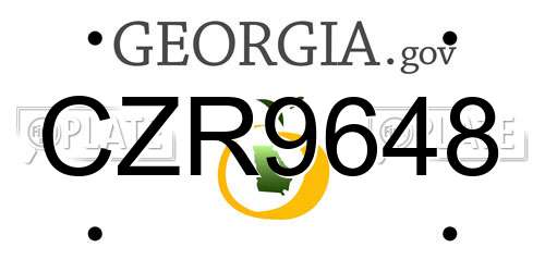 CZR9648 Georgia License Plate