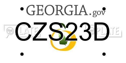 CZS23D Georgia License Plate