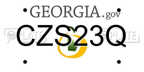 CZS23Q Georgia License Plate