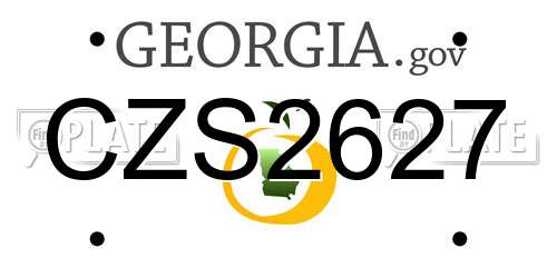 CZS2627 Georgia License Plate