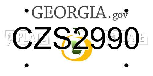 CZS2990 Georgia License Plate