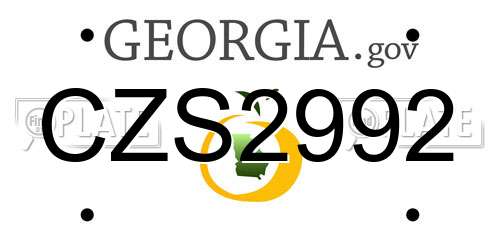 CZS2992 Georgia License Plate
