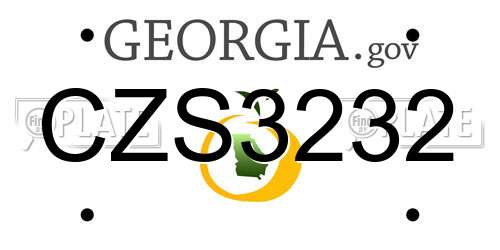 CZS3232 Georgia License Plate