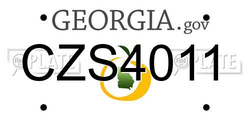 CZS4011 Georgia License Plate