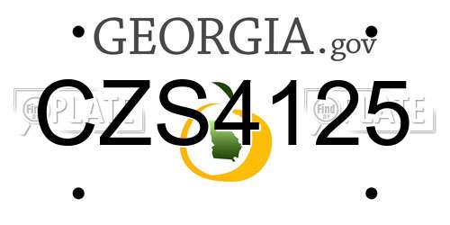 CZS4125 Georgia License Plate
