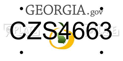 CZS4663 Georgia License Plate