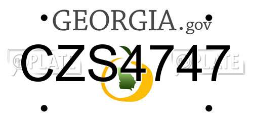 CZS4747 Georgia License Plate