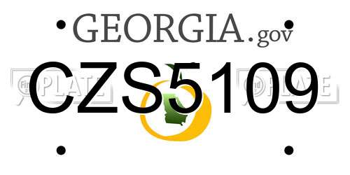 CZS5109 Georgia License Plate
