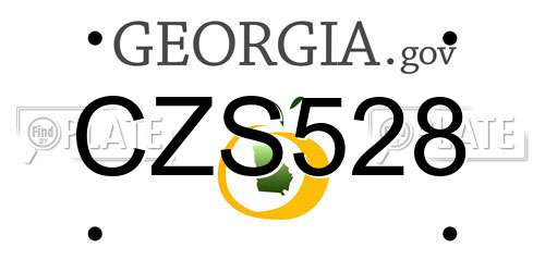 CZS528 Georgia License Plate