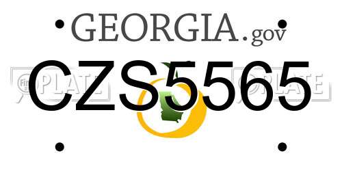 CZS5565 Georgia License Plate