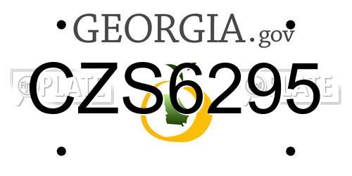 CZS6295 Georgia License Plate