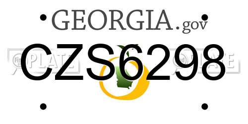 CZS6298 Georgia License Plate