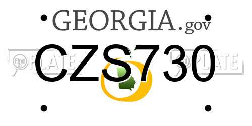 CZS730 Georgia License Plate
