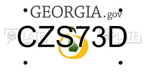 CZS73D Georgia License Plate