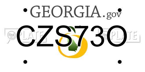CZS73O Georgia License Plate