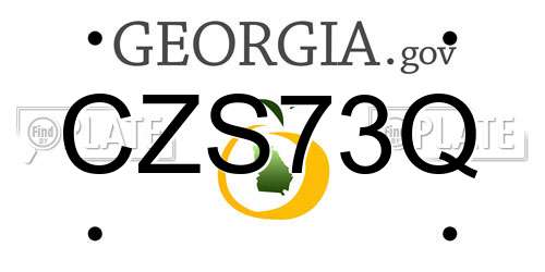 CZS73Q Georgia License Plate