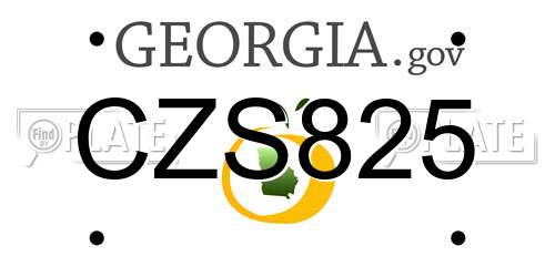 CZS825 Georgia License Plate