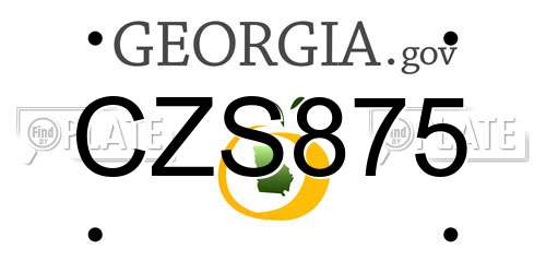 CZS875 Georgia License Plate