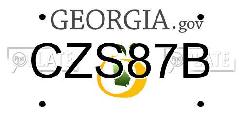CZS87B Georgia License Plate