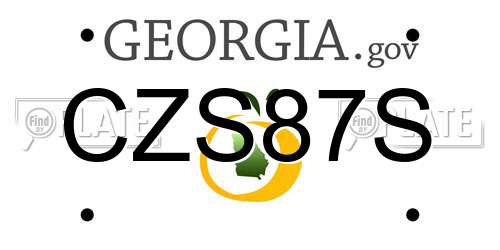 CZS87S Georgia License Plate