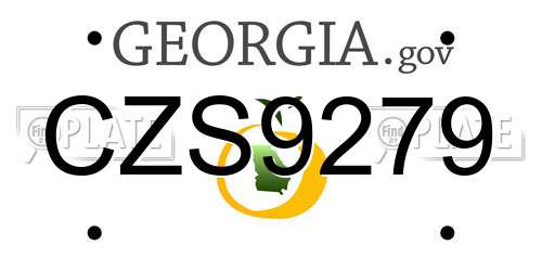 CZS9279 Georgia License Plate