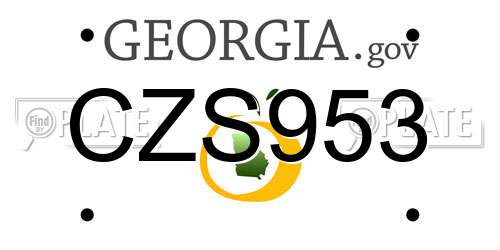 CZS953 Georgia License Plate