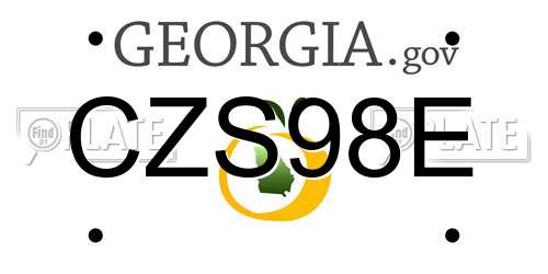 CZS98E Georgia License Plate