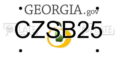 CZSB25 Georgia License Plate