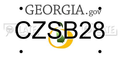 CZSB28 Georgia License Plate