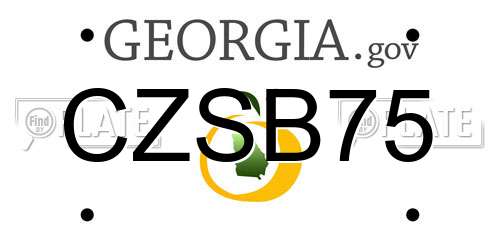 CZSB75 Georgia License Plate