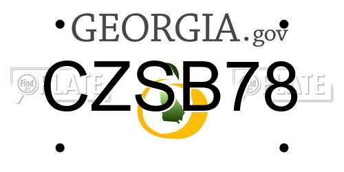 CZSB78 Georgia License Plate