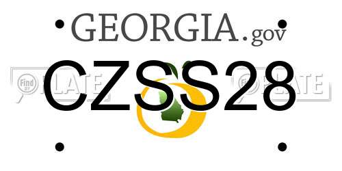 CZSS28 Georgia License Plate