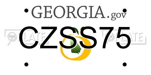 CZSS75 Georgia License Plate