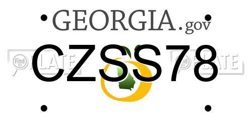 CZSS78 Georgia License Plate