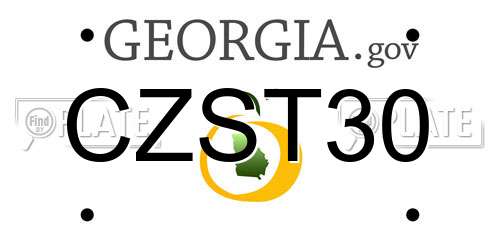 CZST30 Georgia License Plate