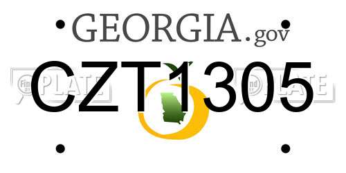 CZT1305 Georgia License Plate