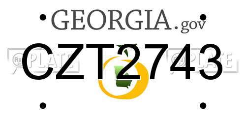 CZT2743 Georgia License Plate