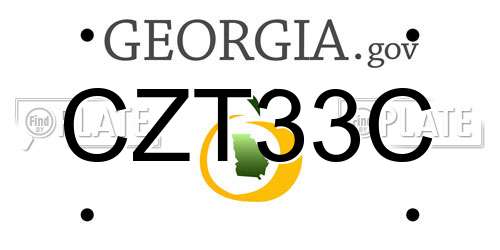 CZT33C Georgia License Plate