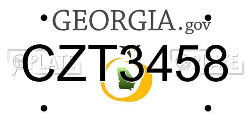 CZT3458 Georgia License Plate