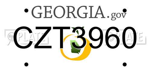 CZT3960 Georgia License Plate