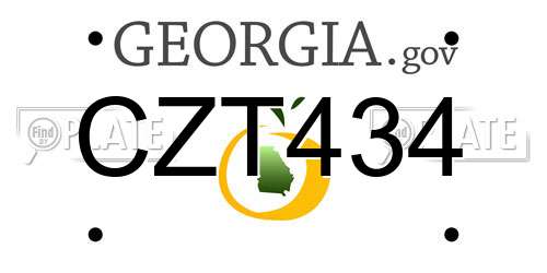 CZT434 Georgia License Plate