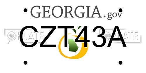 CZT43A Georgia License Plate