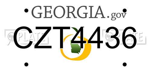 CZT4436 Georgia License Plate