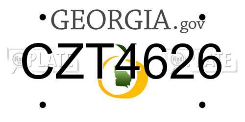 CZT4626 Georgia License Plate
