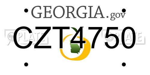 CZT4750 Georgia License Plate